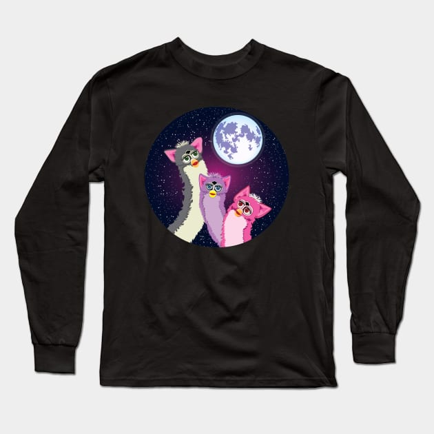 Three Furb Moon Long Sleeve T-Shirt by BeetleCat Threads